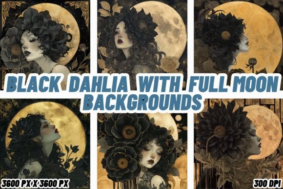 Black Dahlia with Full Moon Backgrounds: A Designer's Guide