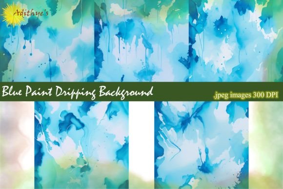 Blue Paint Dripping Backgrounds for Creative Projects