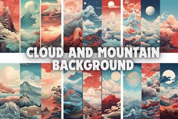 Cloud and Mountain Backgrounds: A Design Asset for Tranquil Visuals