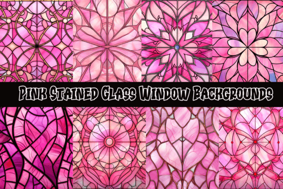 Elegant Pink Stained Glass Window Backgrounds