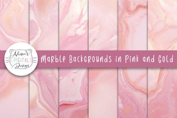 Elevate Your Visuals with Marble Backgrounds in Pink and Gold