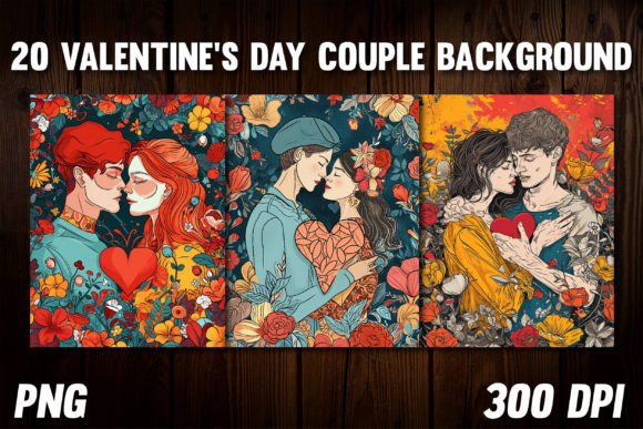Enchanting Valentine's Day Couple Backgrounds 5 for Your Designs