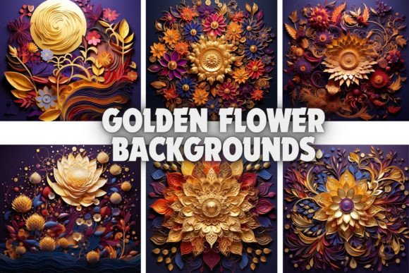 Golden Flower Backgrounds: Elevate Your Digital Canvas