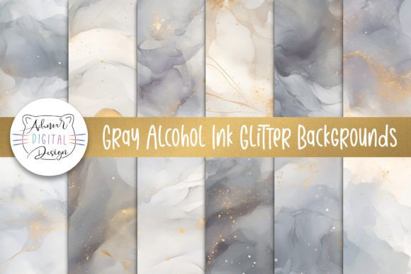 Gray Alcohol Ink Glitter Backgrounds: A Design Asset Deep Dive