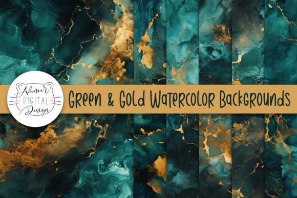 Green and Gold Watercolor Backgrounds: A Designer's Guide