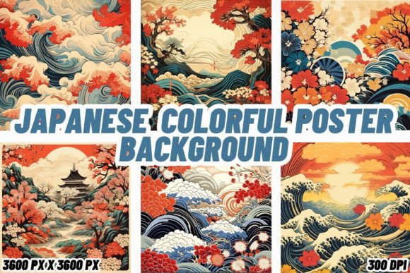 Japanese Colorful Poster Backgrounds: A Vibrant Design Toolkit