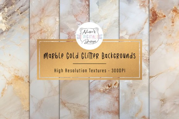 Marble Gold Glitter Backgrounds: Luxury Design Assets
