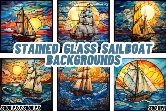 Stained Glass Sailboat Backgrounds: A Nautical Design Essential