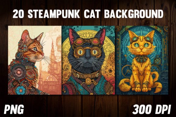 Steampunk Cat Backgrounds for Covers 2: A Designer's Guide