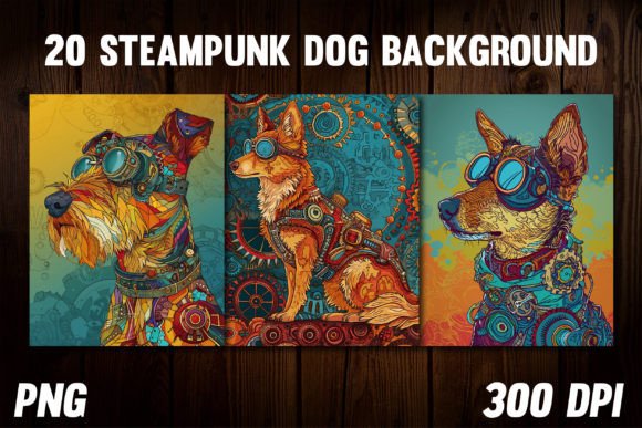 Steampunk Dog Backgrounds for Covers 2: A Designer's Mechanical Muse