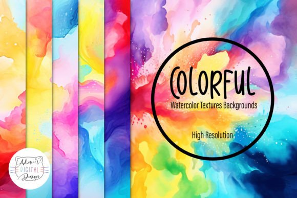 Unleash Creative Energy with Colorful Watercolor Textures Backgrounds
