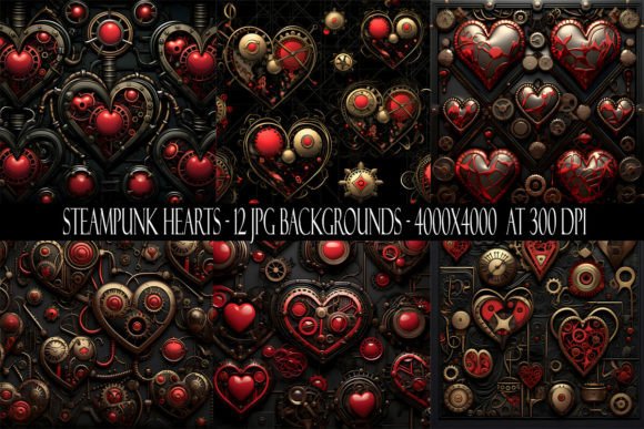 Unlocking Industrial Romance with Steampunk Heart Backgrounds