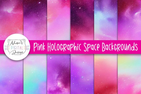 Unveiling the Magic of Pink Holographic Space Backgrounds