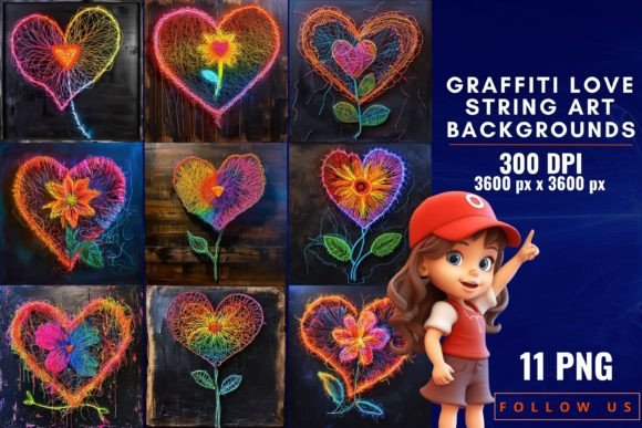 Urban Romance: The Gritty Beauty of Graffiti Love String Art