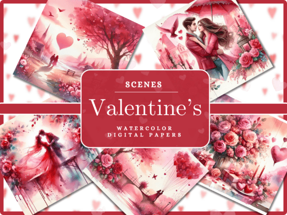 Valentine Backgrounds: Watercolor Papers for Design